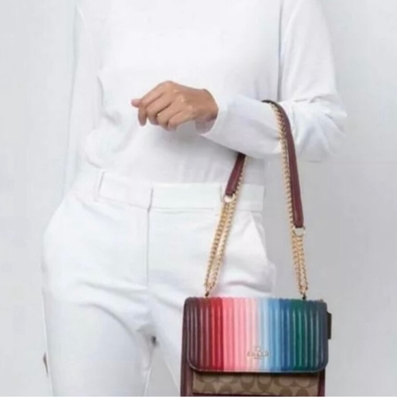 Coach Crossbody with Rainbow Linear Quilting - Picture 7 of 7